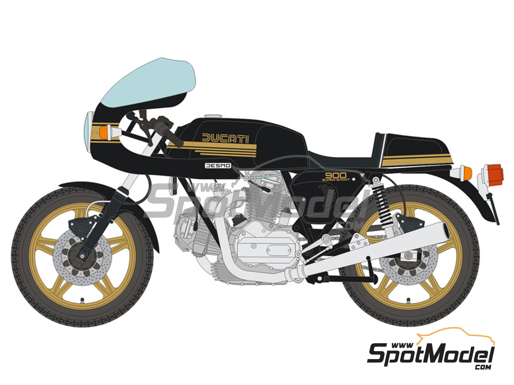 Ducati 900SS - 1978. Marking / livery in 1/12 scale manufactured by Blue  Stuff (ref. 12-027)